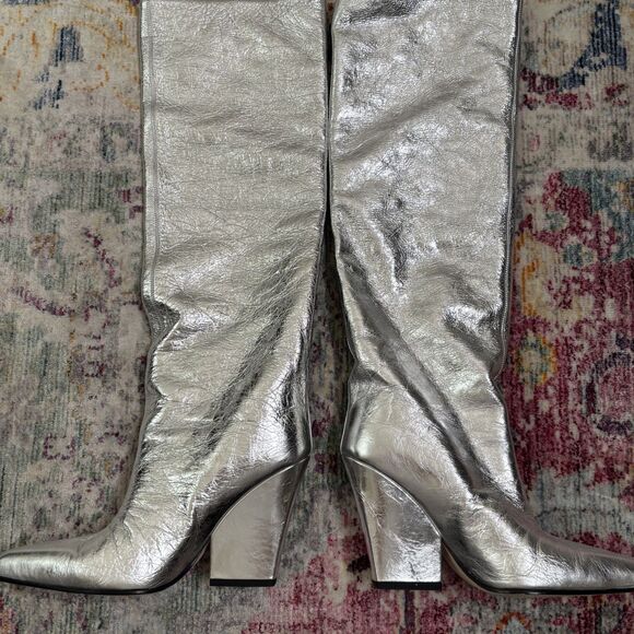 Paris Texas Jane Metallic Boots Silver - Picture 5 of 5